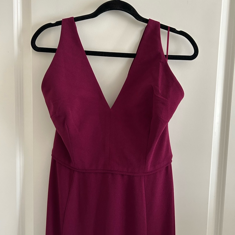 Dress the Population Backless Plum Gown - Picture 2 of 14